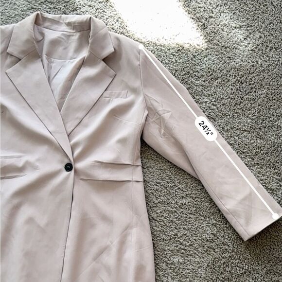 Unbranded Nude Oversized Longline Blazer - Picture 8 of 9